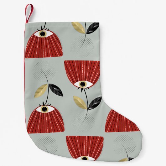 Whimsical rood bloemstuk kleine kerstsok (Voorkant)