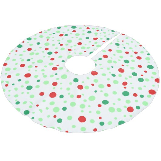 Whimsical Rood en Groen Polka Dot Kerstrok Kerstboom Rok (Gekanteld)