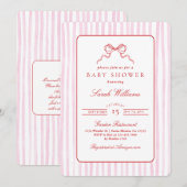 Whimsical rood en roze Baby shower Meisje Kaart (Voorkant / Achterkant)