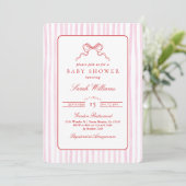Whimsical rood en roze Baby shower Meisje Kaart (Staand voorkant)