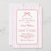 Whimsical rood en roze Baby shower Meisje Kaart (Voorkant)