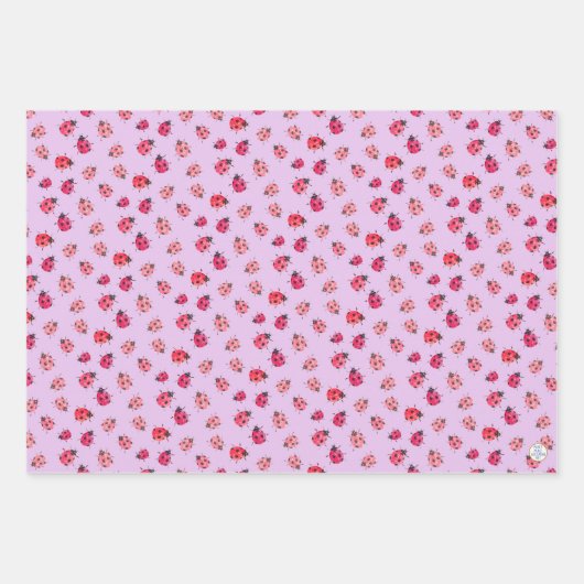 Whimsical rood en zwart lieveheersbeestje kunst Wa Inpakpapier Vel (Voorkant 3)