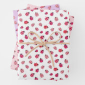 Whimsical rood en zwart lieveheersbeestje kunst Wa Inpakpapier Vel (In situ)