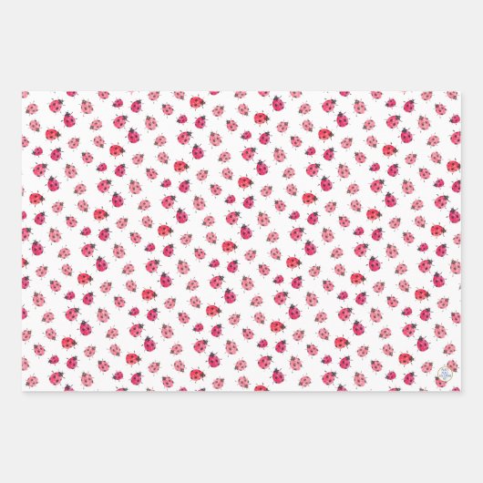 Whimsical rood en zwart lieveheersbeestje kunst Wa Inpakpapier Vel (Voorkant)
