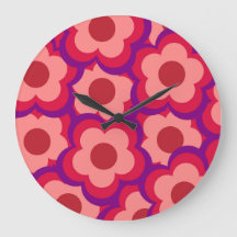 Whimsical Rood & Roze Bloemen Retro, Bold Preppy