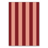 Whimsical rood roze gestreepte huwelijks tafel num kaart (Achterkant)