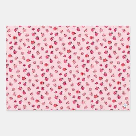 Whimsical rood zwart lieveheersbeestje kunst Water Inpakpapier Vel (Voorkant 3)