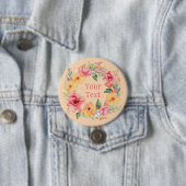 Whimsical Roos bloemkrans revers versiering Ronde Button 7,6 Cm (In situ)