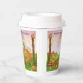 Whimsical Roos Pink Sky Pumpkin Carriage Birthday Papieren Bekers (Rechts)