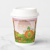 Whimsical Roos Pink Sky Pumpkin Carriage Birthday Papieren Bekers (Voorkant)