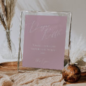 Whimsical Roos Roze Luier Raffle Baby shower Sign Poster