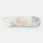 Whimsical Rose and White Floral Persoonlijk Skateboard (Horizontaal)