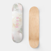 Whimsical Rose and White Floral Persoonlijk Skateboard (Voorkant)