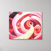 Whimsical roses garden Stretched Canvas Print (Voorkant)