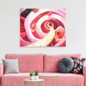 Whimsical roses garden Stretched Canvas Print (Insitu (Woonkamer))