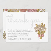 Whimsical Roses Trouwkaart Bedankje Bedankkaart (Voorkant / Achterkant)