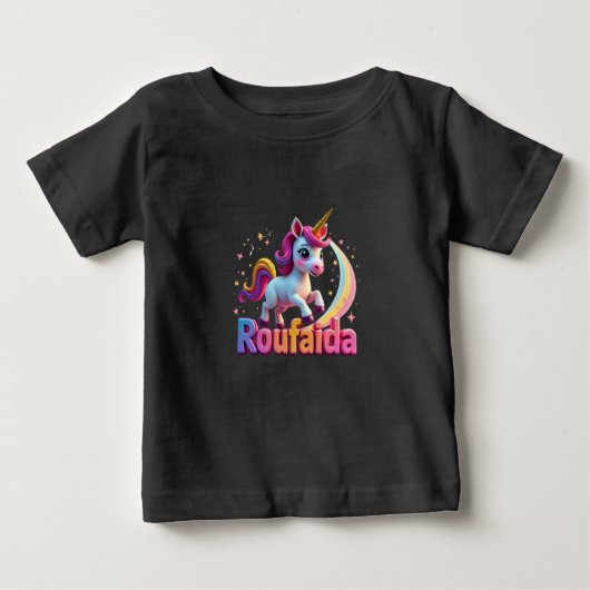 Whimsical "Roufaida" Leuk & speels Baby T-shirt (Voorkant)