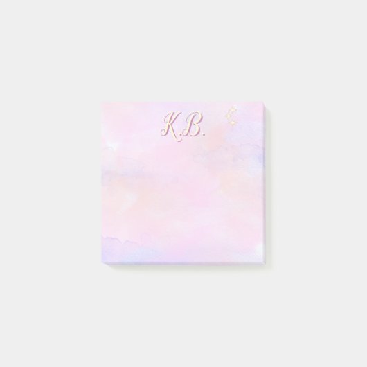 Whimsical Roze Aquarel Studie Essentieel Post-it® Notes (Voorkant)