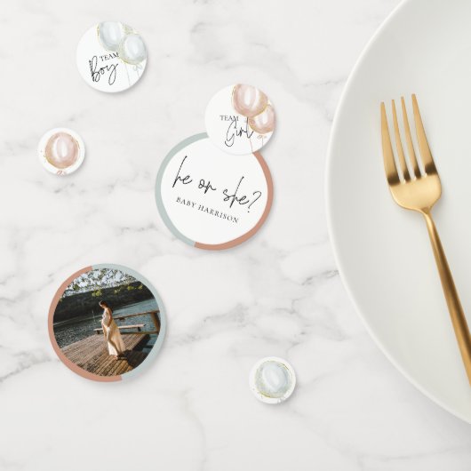 Whimsical Roze & Blauwe Ballon Geslacht onthullen Confetti (Groep)