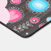 Whimsical roze blauwe harten en bloemen bloemige n bureaumat (Hoek)