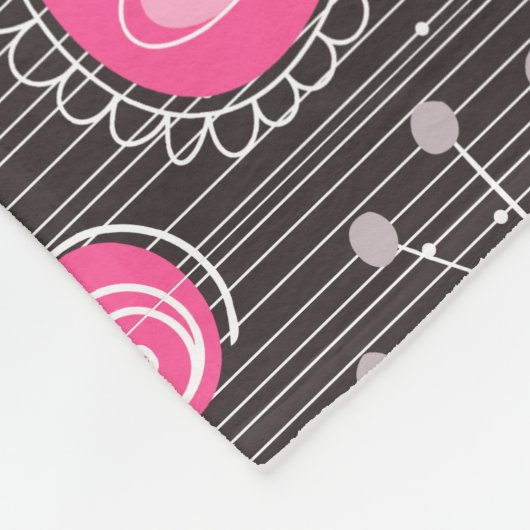 Whimsical roze blauwe harten en bloemen bloemige n fleece deken (Hoek)