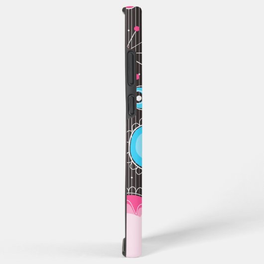 Whimsical roze blauwe harten en bloemen bloemige n samsung galaxy hoesje (Rechterkant)