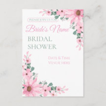 Whimsical roze bloem bruiloft uitnodiging 