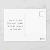 Whimsical Roze Bloem Dank je wel kaartje Briefkaart (Achterkant)