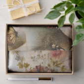 Whimsical Roze Bloemen Maiden, Antiek Decoupage Tissuepapier (Geschenk)