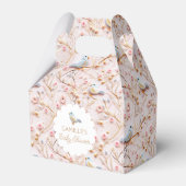 Whimsical Roze Bloemen Meisje Baby shower Bedankdoosjes (Achterkant)