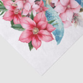 Whimsical Roze Bloemen & Zee Schildpad Tissuepapier (Detail)