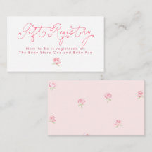Whimsical Roze Bloemengeschenkregistratie Minimali