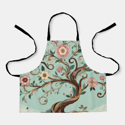 Whimsical Roze Boom Hart Schort (Voorkant)