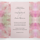 Whimsical Roze Bruiloft Drieluik Uitnodiging (Binnenkant midden)