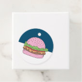 Whimsical Roze Burger Verjaardagsfeest Bedankjes Labels (In situ)