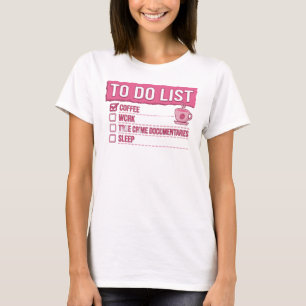 Whimsical Roze COFFIE WERK ECHTE MISDAAD T-shirt