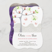 Whimsical roze cupcakes boom meisje verjaardag uit kaart (Voorkant / Achterkant)