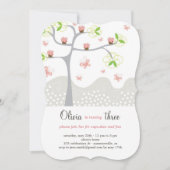 Whimsical roze cupcakes boom meisje verjaardag uit kaart (Voorkant)