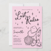 Whimsical Roze Disco Laatste Rodeo Bachelorette Fe Kaart (Voorkant)