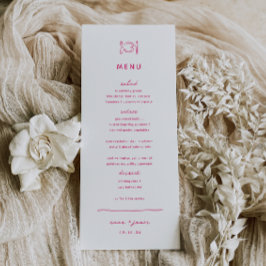 Whimsical roze doedel bruiloft menu