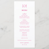Whimsical roze doedel bruiloft menu (Voorkant)