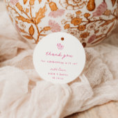 Whimsical Roze Doodle Hart Bruiloft Bedankjes Labels