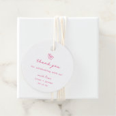 Whimsical Roze Doodle Hart Bruiloft Bedankjes Labels (In situ)
