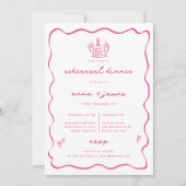 Whimsical Roze Doodle repetitie diner Aankondiging (Voorkant)