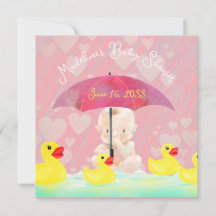 Whimsical Roze  Ducky Paraplu Baby shower