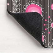 Whimsical roze en blauwe harten en bloemen muismat (Hoek)