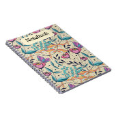 Whimsical Roze en Blauwe Vlinder Notitieboek (Rechterzijde)