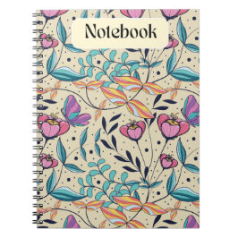 Whimsical Roze en Blauwe Vlinder Notitieboek