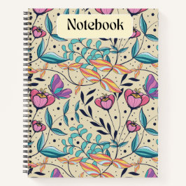 Whimsical Roze en Blauwe Vlinder Notitieboek