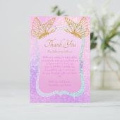 Whimsical Roze en Goud Baby shower Bedankkaart (Staand voorkant)